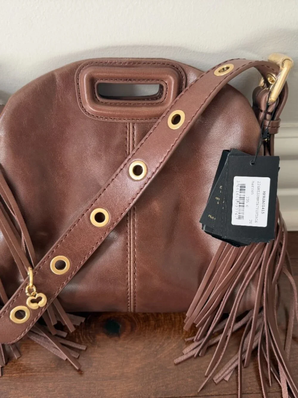 Maje Miss M mini bag in vintage leather